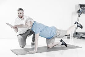 health and wellness in home senior trainer improving balance, strength and balance